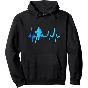 Basketball Hoodie for Men and Boys Heartbeat Pullover Hoodie
