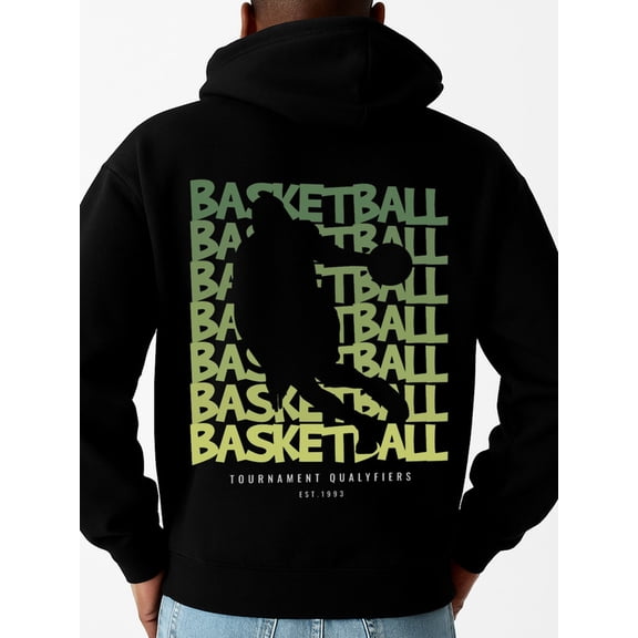 Basketball Hoodie sweatshirt for men sweatshirts black Casual Classic Design Pullover Hooded Sweatshirt Streetwear For Winter Fall, As Gift christian Fashion Unisex hoodie