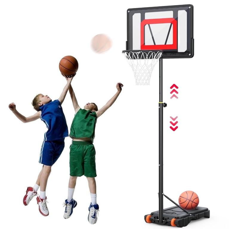 Youth Portable Basketball Hoop Height Adjustable 5.4ft-7ft