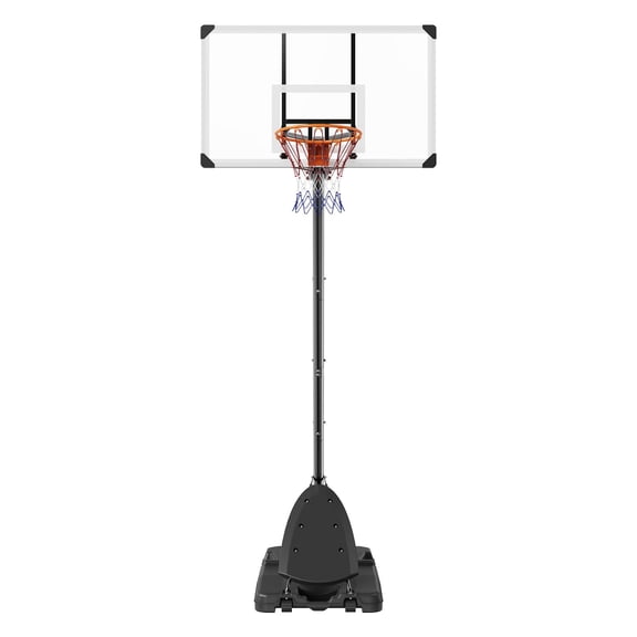 Portable Basketball Hoop System with 54 Inch Backboard, Adjustable 7.6 to 10 Ft Height Basketball Goal, Fillable Base with Wheels, Indoor Outdoor Basketball Set for Kids Teens and Adults