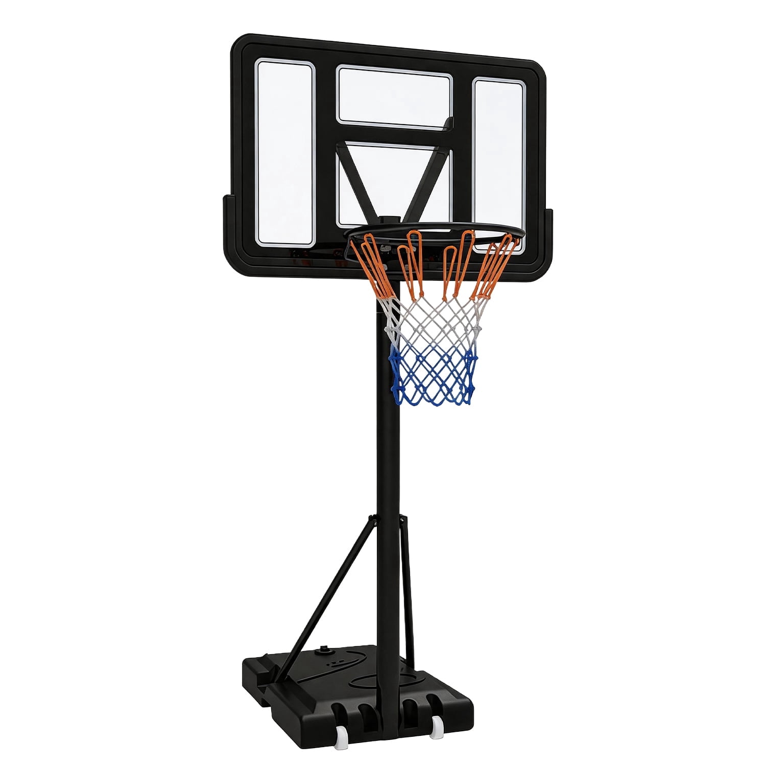 BN-LINK Portable Basketball Hoop, 4.75 FT-10.01 FT Height Adjustable Basketball Hoop Outdoor, 43” Basketball Goal with Shatterproof Backboard for Kids,Teens,Adults