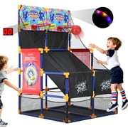 Basketball Hoop Arcade Game for Kids, Basketball Goal with Electronic Scoreboard/LED Light, Basketball Shooting System, Pop a Shot Basketball Game, Sports Toys Gifts for 3-6 Year Old Boys Girls