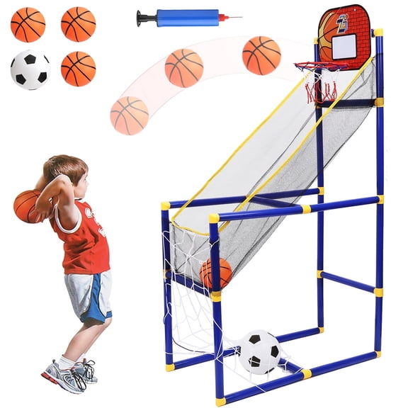 Basketball Arcade Game Toy, Basketball Hoop for Kids with 4 Balls, Indoor Outdoor Basketball Game Toys Gifts for Boys and Girls