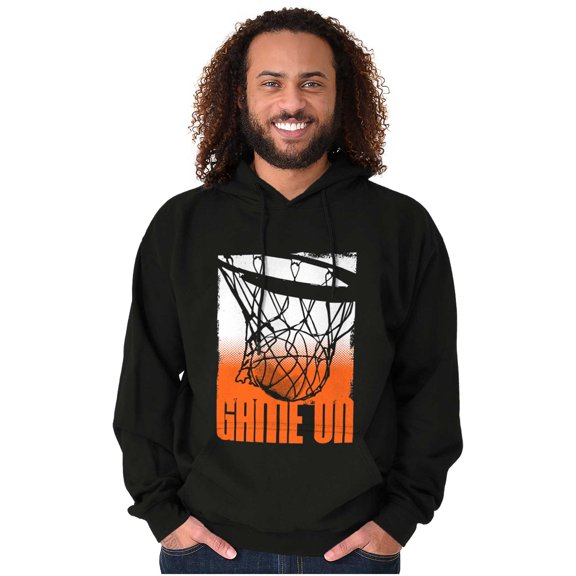 Basketball Hoop Athlete Game On Men's Big & Tall Graphic Hoodie Brisco Brands 2X