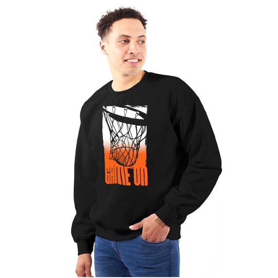 Basketball Hoop Athlete Game On Men's Big & Tall Crewneck Sweatshirt Brisco Brands 3X