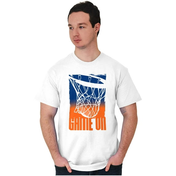 Basketball Hoop Athlete Game On Men's Big & Tall Crewneck Graphic Tee Brisco Brands 3X