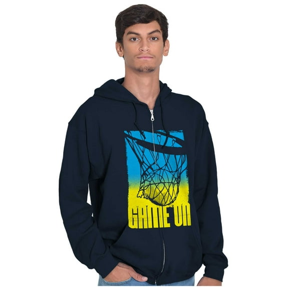 Basketball Hoop Athlete Game On Zip Hoodie Sweatshirt Men Brisco Brands S