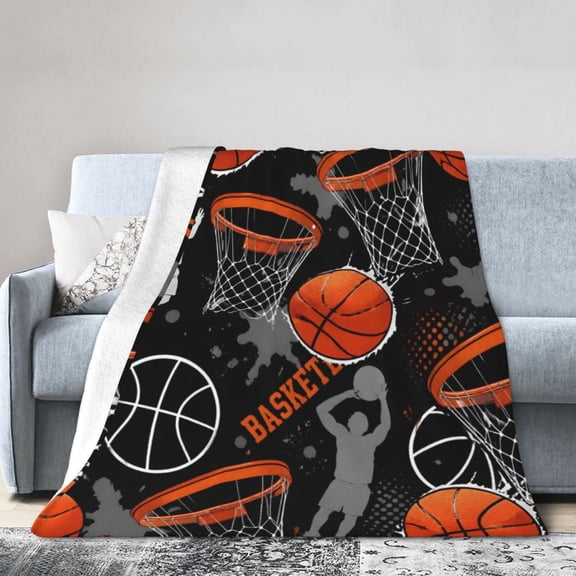 Basketball Hoop Blanket Gift Throw Blanket Sports Player Gift for Teens Bedroom Decor 50x40