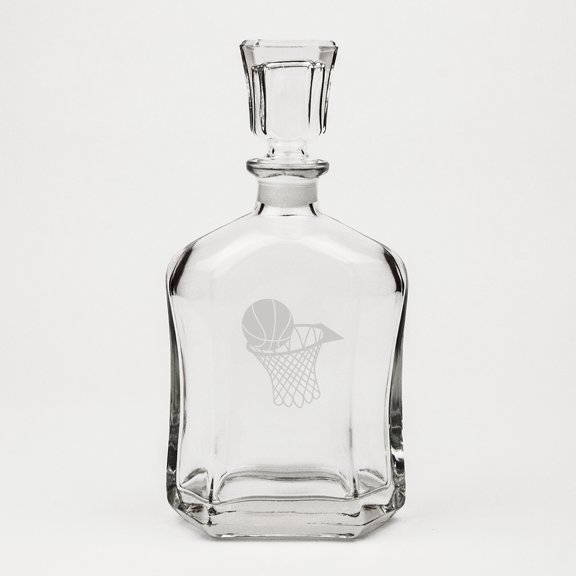 Basketball Hoop Deep Etched Crystal Whiskey Decanter