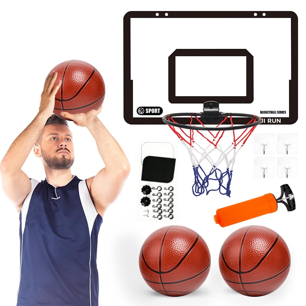 Basketball Hoop Indoor, Mini Over The Door Basketball Hoop with 2 Balls& 1 Pump, Great For Home, Dorms, Offices, and Gifts Toy