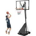 thumbnail image 1 of Basketball Hoop Outdoor, 5.2-10FT Height Adjustable Portable Basketball Hoops with 44 Inch Shatterproof Backboard, Basketball Goal System for Kids Youth and Adults in Backyard/Driveway/Indoor, 1 of 8