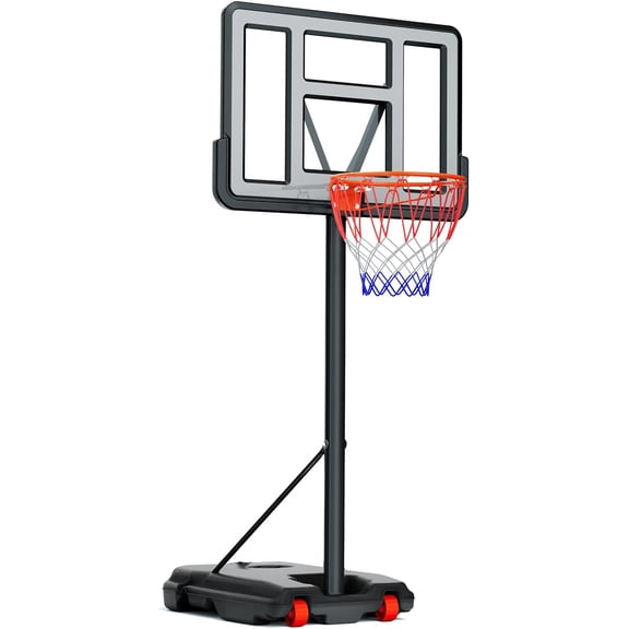 Basketball Hoop Outdoor 8.5/10ft Adjustable, Portable Basketball Goal System for Kids/Teens/Adults in Backyard/Indoor/Driveway, with 33-44in Shatterproof Backboard