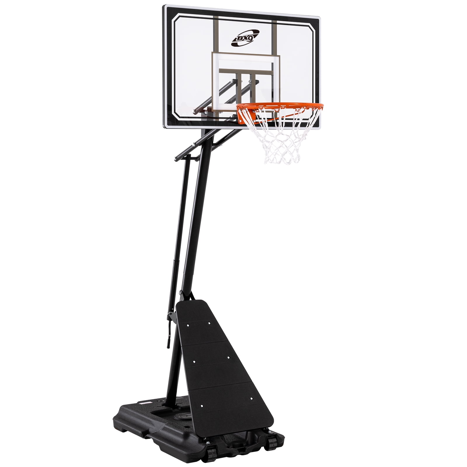 Basketball Hoop Outdoor Portable 44/48 Inch Backboard, 10ft Adjustable Basketball Goal System with Wheels for Court/Backyard/Driveway