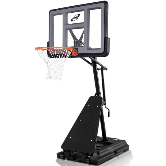 Basketball Hoop Outdoor,Portable Basketball Hoop with Wheels,5.3-10 feet Height Adjustable Basketball Hoop with 44 inch Backboard