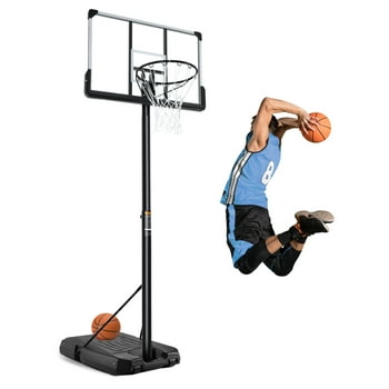 Naipo Basketball Hoop Portable Basketball Goal Backboard with 7 ft-8.5 ft Adjustable Height for Family Indoor