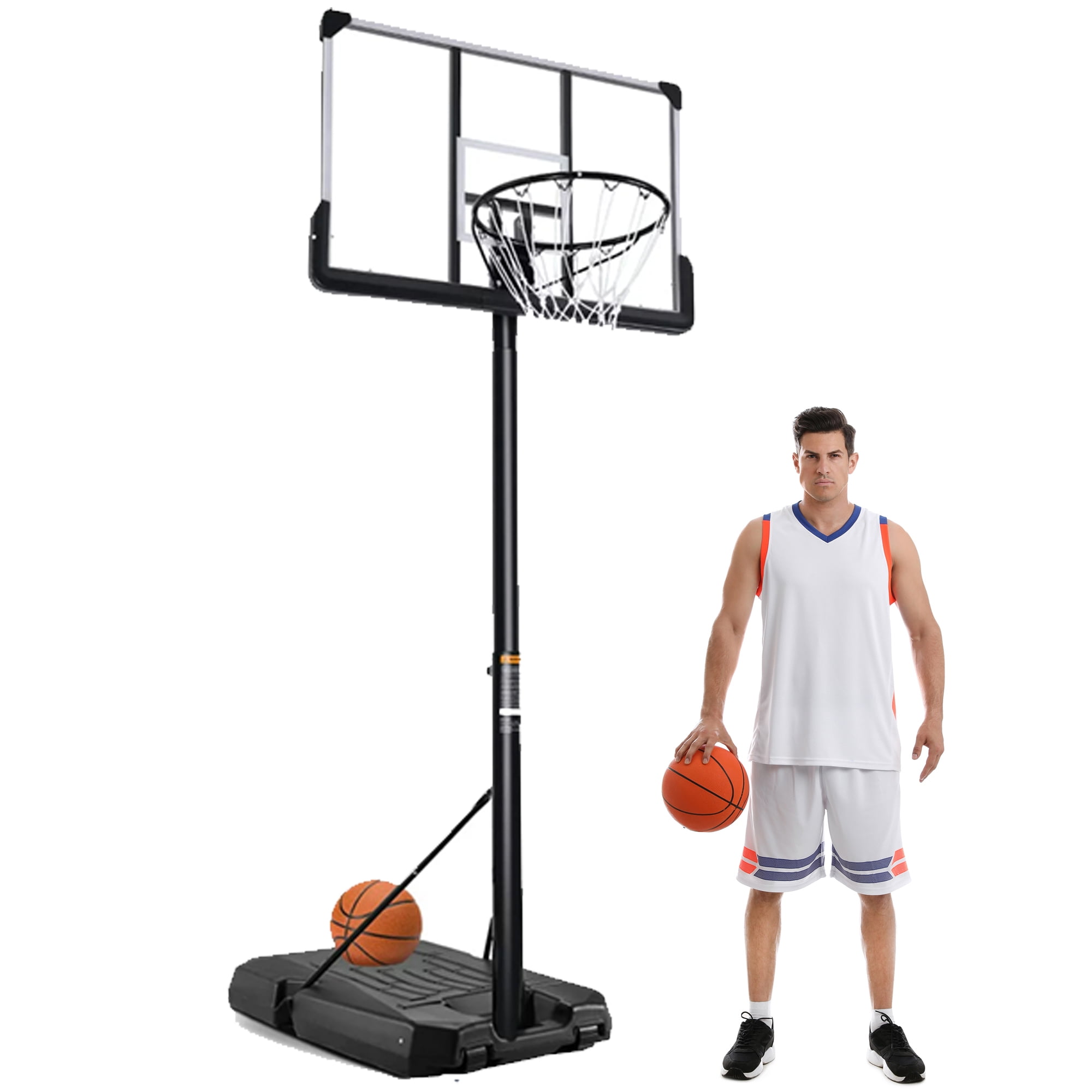 Basketball Hoop Portable Basketball Goal System with Adjustable Height