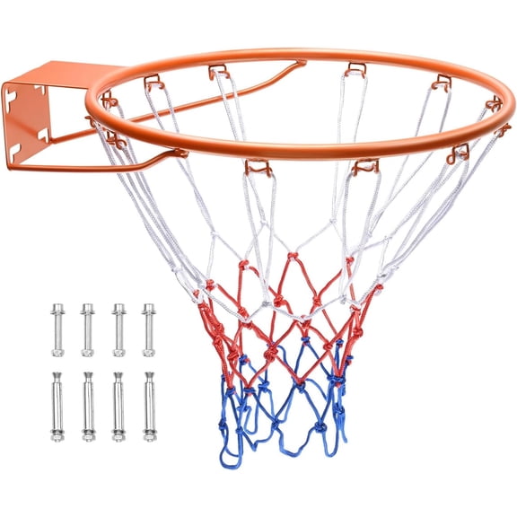 Portable Basketball Hoop and Goal, 18 Inch Rim, 28-32 Inch PC Backboard, 5-7 Ft Height Adjustable, Outdoor Regulation for Teens and Adults