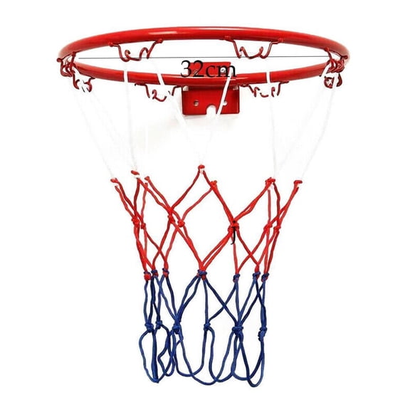 Basketball Hoop Rim with Net, Steel Backboard Ring for Indoor Outdoor Use, Black