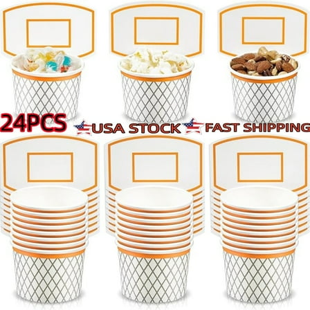 Basketball Hoop Snack Cups Basketball Party Decorations (24 Pieces)