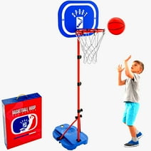 Basketball Hoop for Kids, Height-Adjustable 2.9 FT-6.1 FT, Indoor and Outdoor Basketball Set for Toddlers Age 3-8, With Ball and Pump