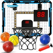 Basketball Hoop for Kids，Mini Basketball Hoop with Scoreboard, 4 Balls, Basketball Toy Gifts for Kids Boys Teens Blue