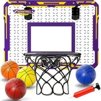 Basketball Hoop for Kids，Mini Basketball Hoop with Scoreboard, 4 Balls, Basketball Toy Gifts for Kids Boys Teens Yellow