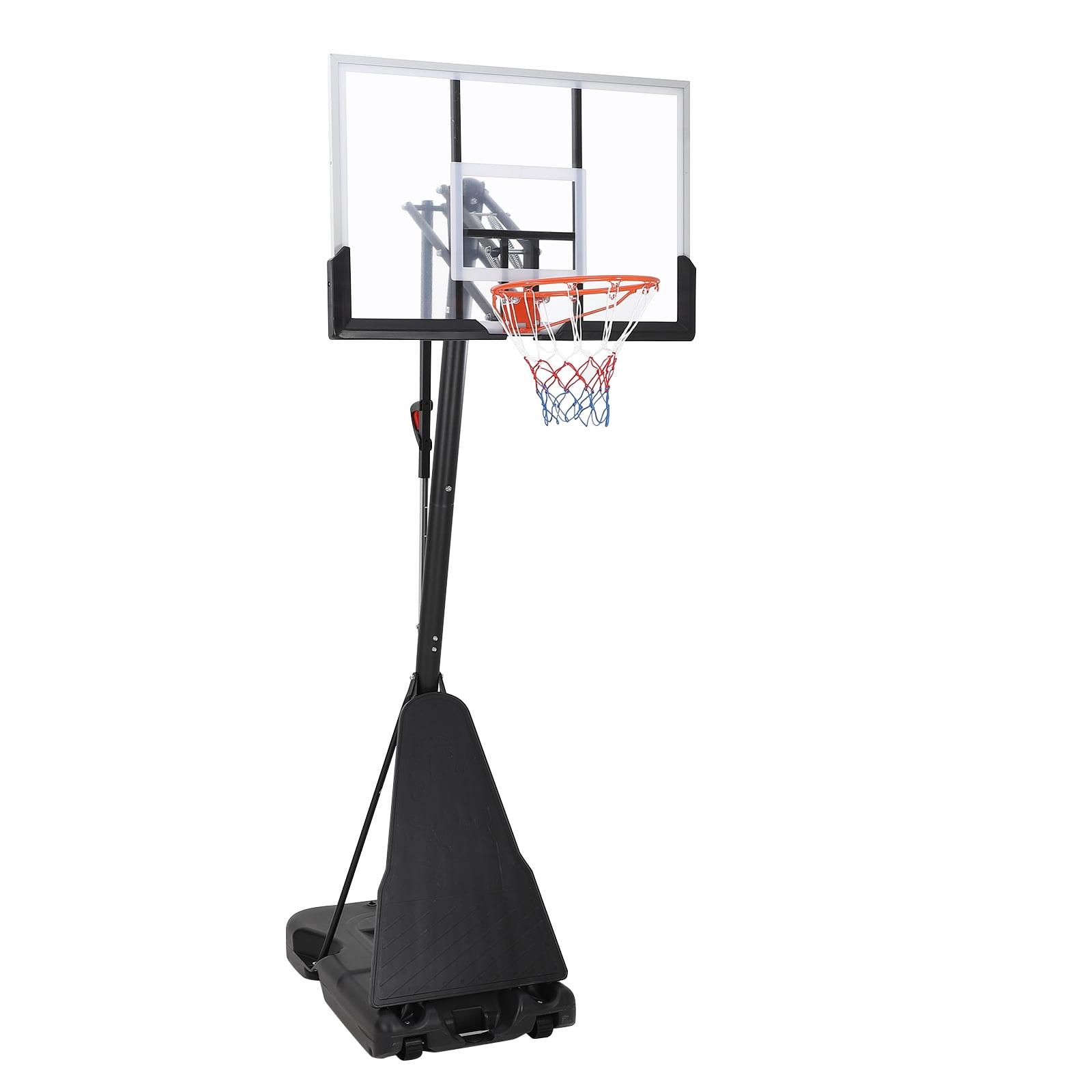 Basketball Hoop in-Ground with Anti-Collision Foam, 55" Shatterproof Backboard, Quick Adjustable 8-10ft, Tempered Glass Outdoor Basketball Goal System