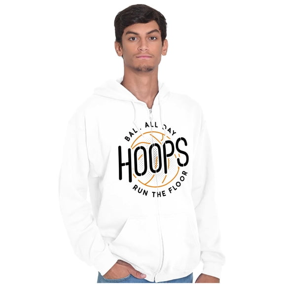 Basketball Hoops Jock Ball All Day Zip Hoodie Sweatshirt Men Brisco Brands M