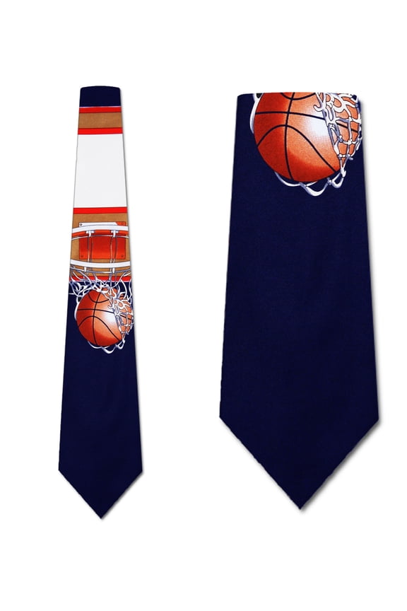 Basketball Hoops (Navy) Necktie Mens Tie