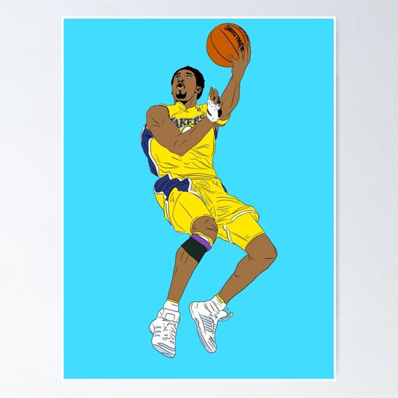 Basketball Icon Reverse Layup Number 24 Athletic Wall Art, Unframed Canvas