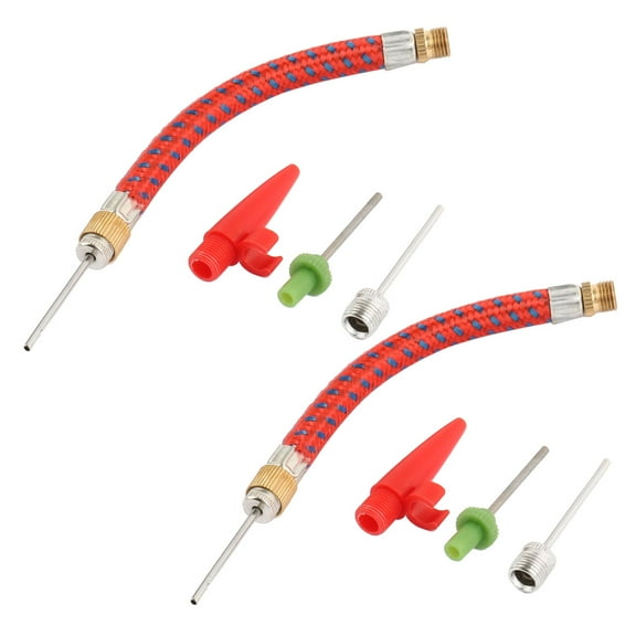 Basketball Inflating Balloon Air Pump Inflator Needle Valve Hose 2 Set