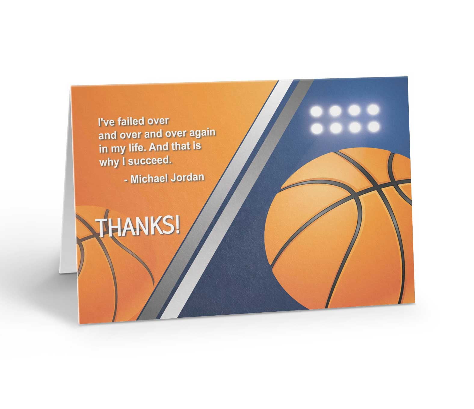 Basketball Inspiration Thank You Note Cards - 10 Note Cards with Envelopes - B14472 - Walmart.com for Free Printable Basketball Thank You Cards