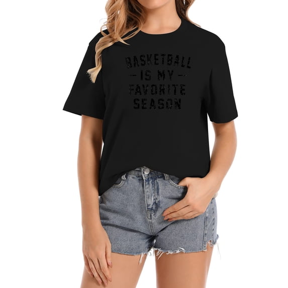 Basketball Is My Favorite Season Basketball Lover Women's Top with Fashionable Graphic Print