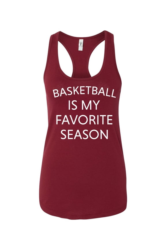 Basketball Is My Favorite Season Ladies Racerback Tank Top-Cardinal-large