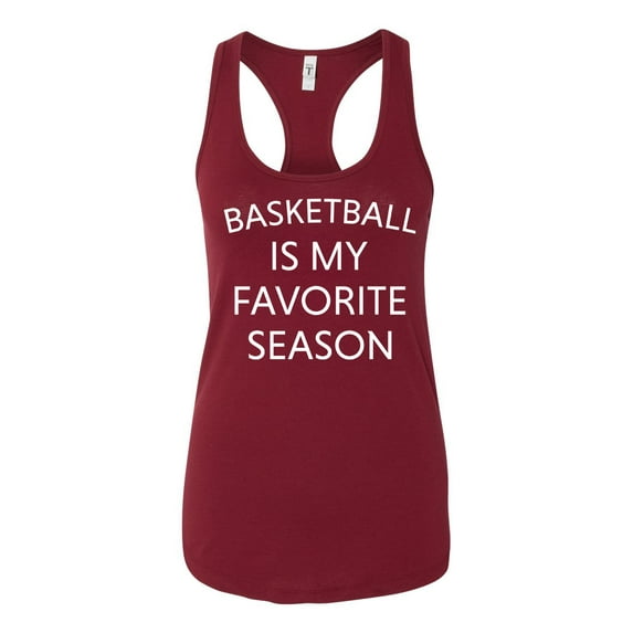 Basketball Is My Favorite Season Ladies Racerback Tank Top-Cardinal-medium