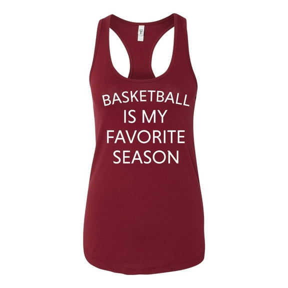 Basketball Is My Favorite Season Ladies Racerback Tank Top-Cardinal-small