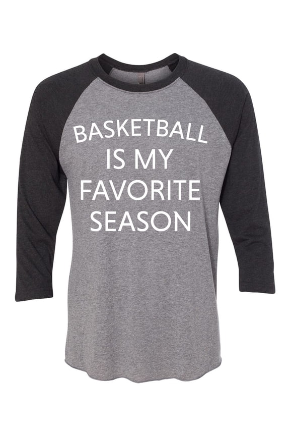 Basketball Is My Favorite Season Raglan Unisex Short Sleeve T-shirt-Vintage Black/Heather-xxxl