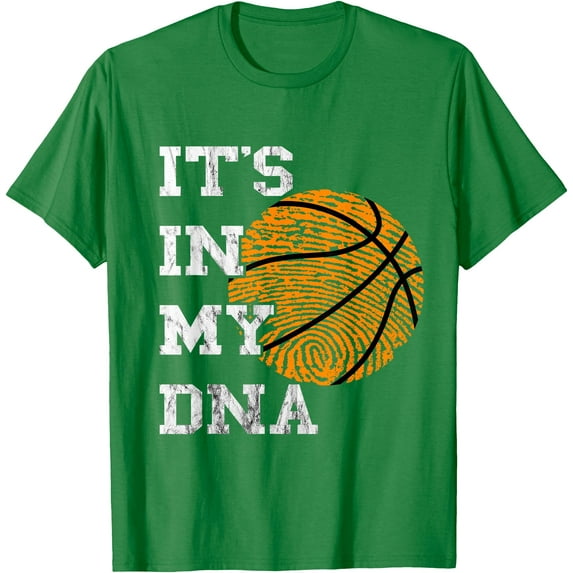 Basketball It's In My DNA Fingerprint Playing Basketball Softstyle T-Shirt for Men Women Kids,Irish Green Color,Size YS
