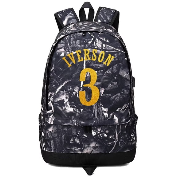 Basketball Iverson Ball Storage Backpack Sports Equipment Depositary Multifunctional Bag For Men Women (Grey - 1)