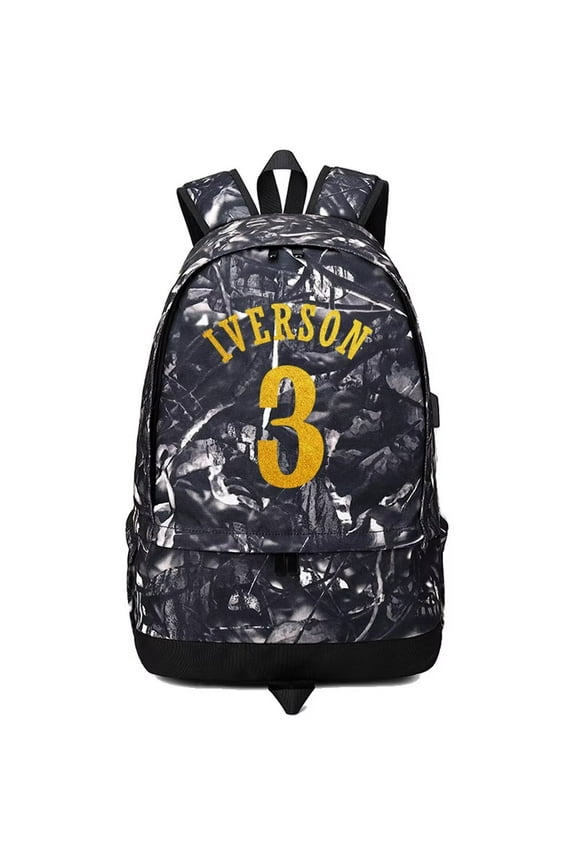 Basketball Iverson Ball Storage Backpack Sports Equipment Depositary Multifunctional Bag For Men Women (Grey - 1)