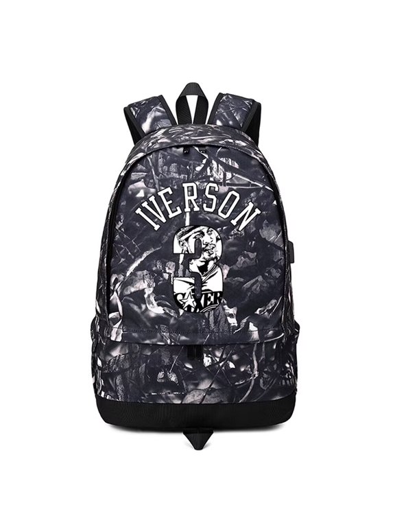 Basketball Iverson Ball Storage Backpack Sports Equipment Depositary Multifunctional Bag For Men Women (Grey - 2)