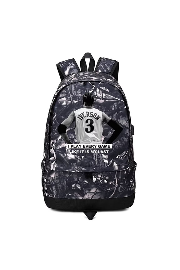 Basketball Iverson Ball Storage Backpack Sports Equipment Depositary Multifunctional Bag For Men Women (Grey - 4)