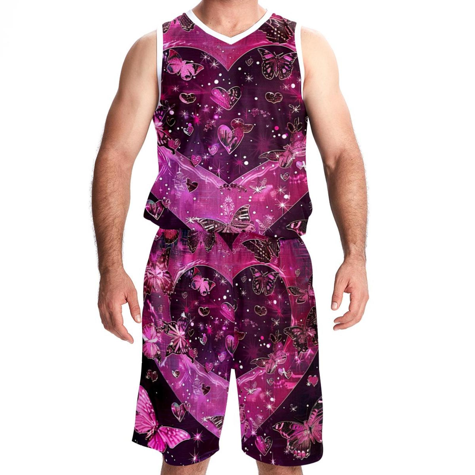 Basketball Jersey, Jerseys for Men, Hip hop Clothing for Party, Pink