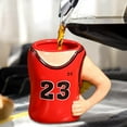 thumbnail image 1 of Basketball Jersey Pattern resin Mug, Creative Arm-Handle Design, Red With Number 23 Print - Ideal For Basketball Fans, Daily Use, Office, Home, Gifts Giving For S, Teens, 1 of 6