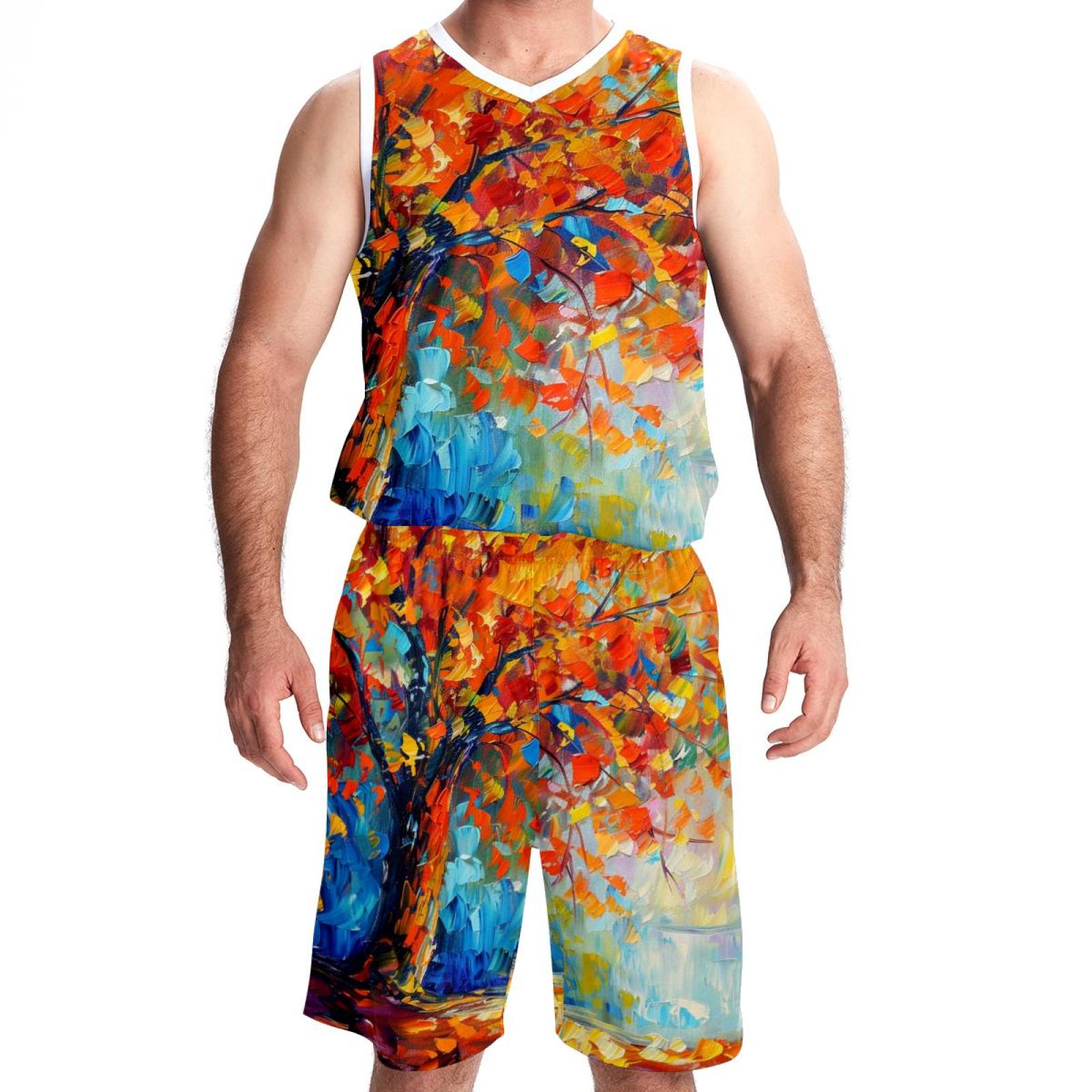 Basketball Jerseys Shorts Sport Set, Personalized Jersey, Men's