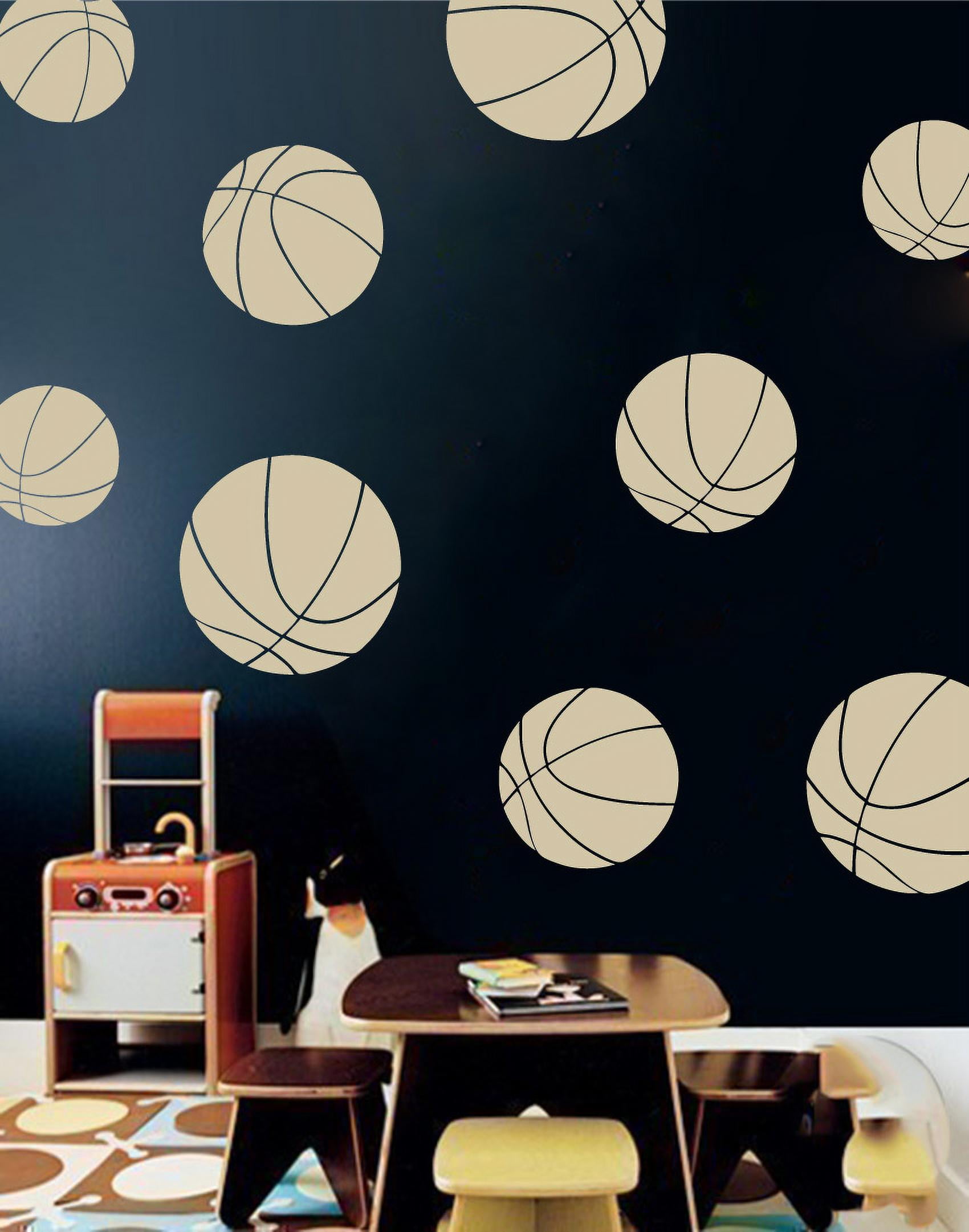 Basketball Kids Room Sports Decor Wall Decal Stickers [Set of 9]