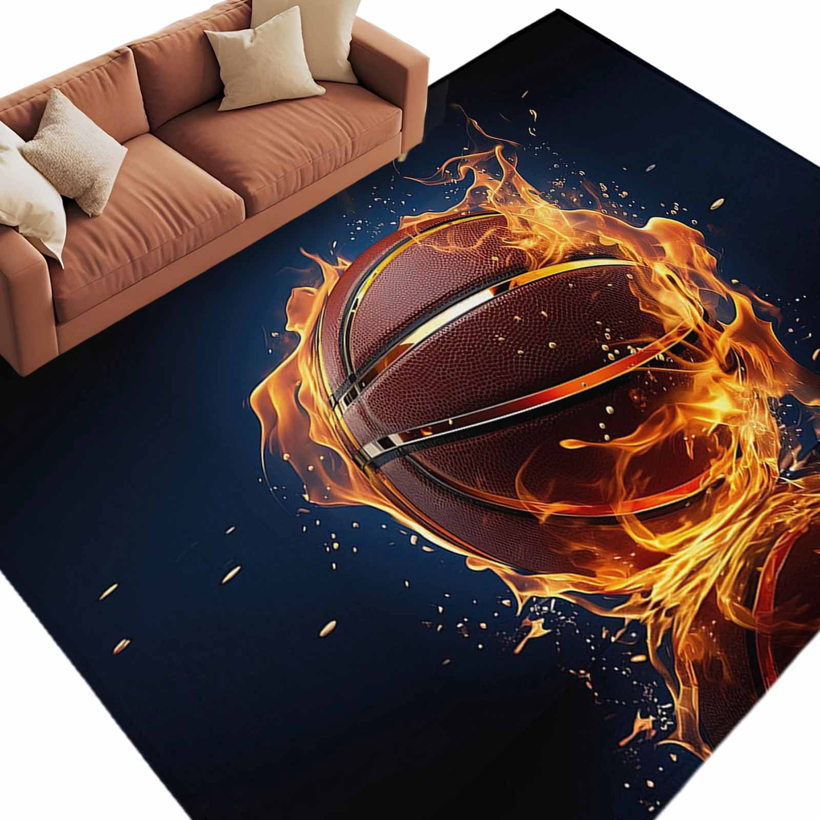 Basketball, Large Area Rugs for Bedroom Living Room, Soft Non Slip ...