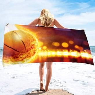 Asciugamano Microfibra Da Spiaggia E Piscina - Motivo Fiamma E Calcio - Regalo Per Adulti E Bambini - 70x150cm O 150x180cm - Foto 4