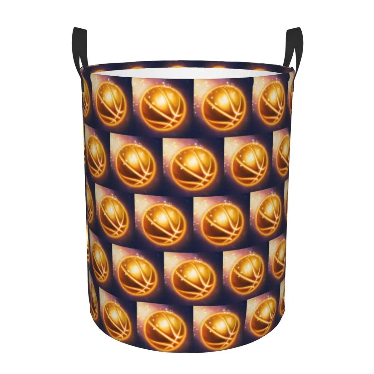 Basketball Laundry Basket Collapsible Physical culture Dots Round
