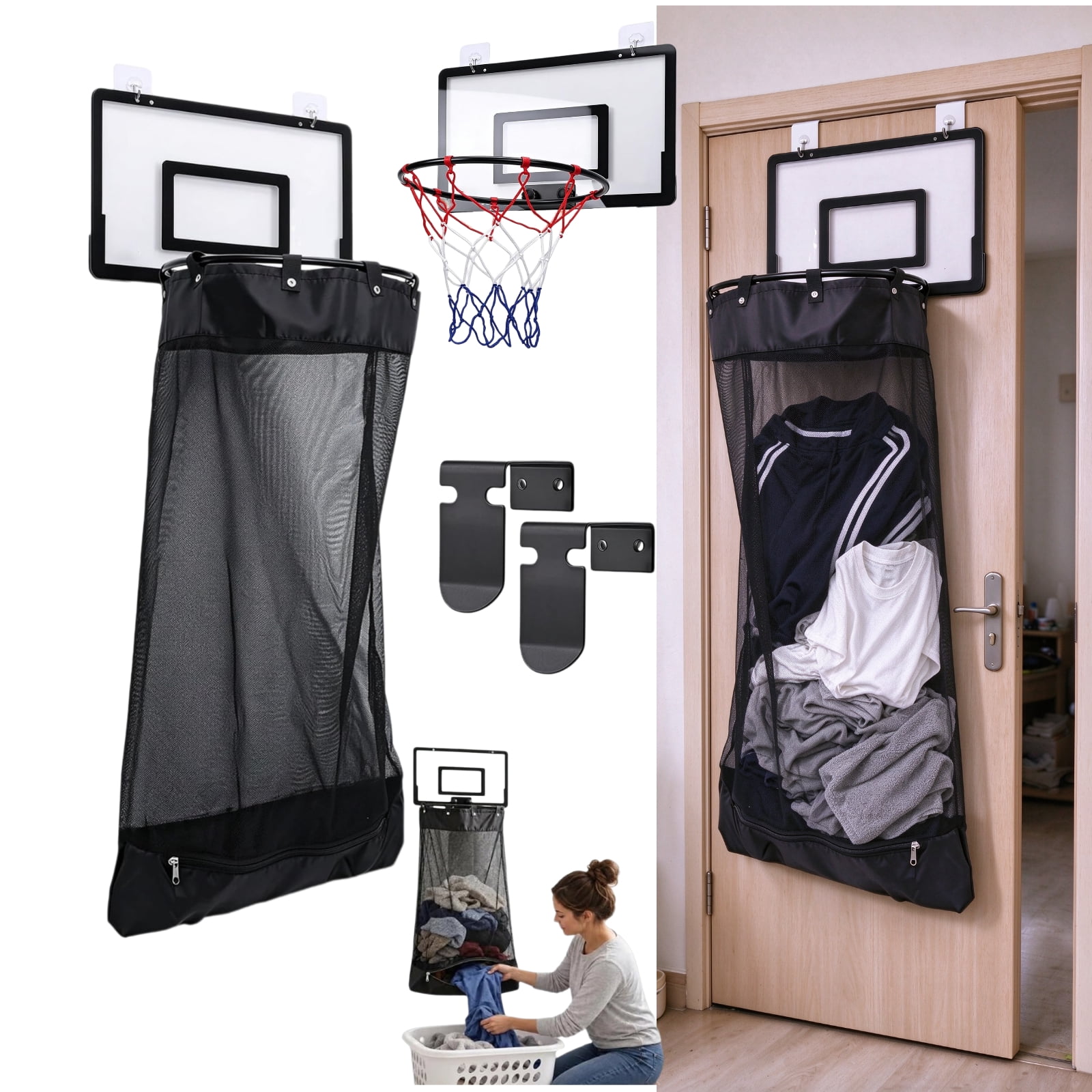 Basketball Laundry Hamper – Backboard & Mesh Hoop Laundry Basket ,Over ...